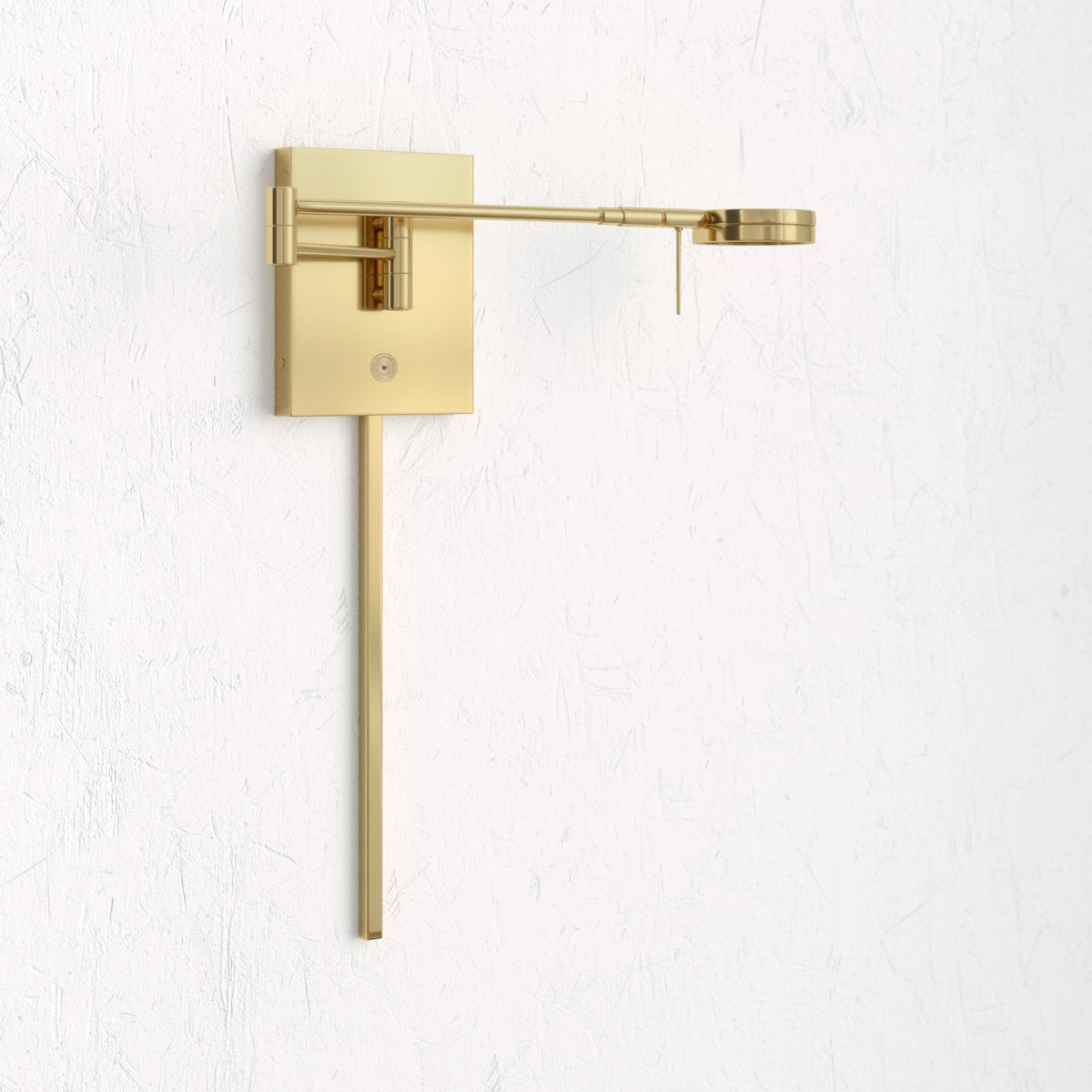 Swing Arm Wall Sconce, Plug-In, Metal with Glass Shade