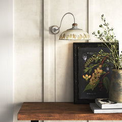 Swing Arm Wall Sconce, Single Light with Aged Galvanized Steel Finish