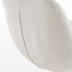 Swivel Accent Chair in White Chenille with Metal Frame