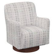 Swivel Accent Chair, Polyester Upholstery, Black Legs