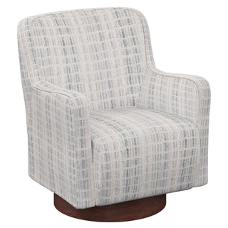 Swivel Accent Chair, Polyester Upholstery, Black Legs