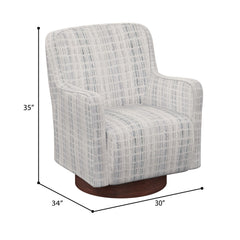 Swivel Accent Chair, Polyester Upholstery, Black Legs