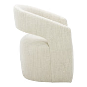 Swivel Armchair, Off White Boucle with Black Wood Legs
