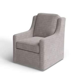 Swivel Armchair with Fabric Upholstery and Black Metal Legs