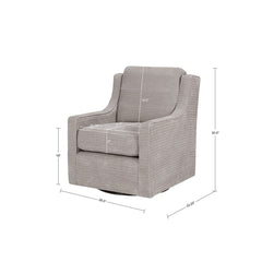 Swivel Armchair with Fabric Upholstery and Black Metal Legs