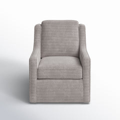 Swivel Armchair with Fabric Upholstery and Black Metal Legs