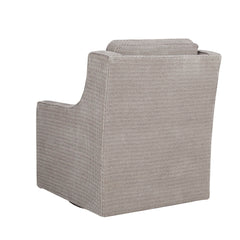 Swivel Armchair with Fabric Upholstery and Black Metal Legs