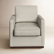 Swivel Armchair with Linen Upholstery and Black Metal Legs