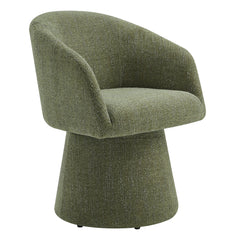 Swivel Armchairs, Set of 2, Mellow Forest Chenille with Barrel Back