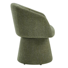 Swivel Armchairs, Set of 2, Mellow Forest Chenille with Barrel Back