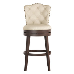 Swivel Bar Stool, 30.5 in Seat Height with Polyester Upholstered Seat