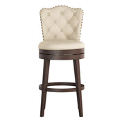 Swivel Bar Stool, 30.5 in Seat Height with Polyester Upholstered Seat