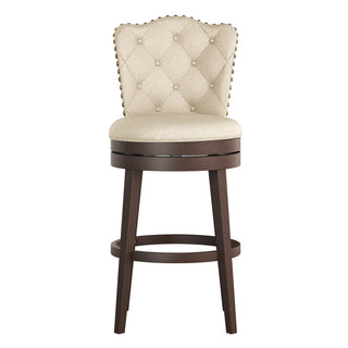 Swivel Bar Stool, 30.5 in Seat Height with Polyester Upholstered Seat