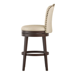 Swivel Bar Stool, 30.5 in Seat Height with Polyester Upholstered Seat