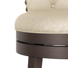 Swivel Bar Stool, 30.5 in Seat Height with Polyester Upholstered Seat