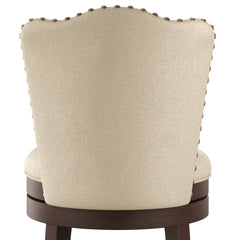 Swivel Bar Stool, 30.5 in Seat Height with Polyester Upholstered Seat