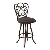 Swivel Bar Stool, 30 Inch Seat Height, Espresso Fabric with Metal Frame