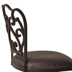Swivel Bar Stool, 30 Inch Seat Height, Espresso Fabric with Metal Frame