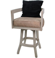 Swivel Bar Stool, Solid Wood Frame, Vinyl Seat, 30 Inch Seat Height