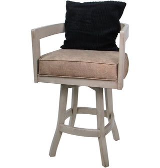 Swivel Bar Stool, Solid Wood Frame, Vinyl Seat, 30 Inch Seat Height