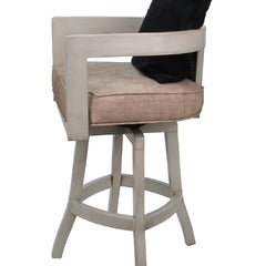 Swivel Bar Stool, Solid Wood Frame, Vinyl Seat, 30 Inch Seat Height