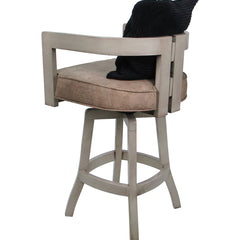 Swivel Bar Stool, Solid Wood Frame, Vinyl Seat, 30 Inch Seat Height