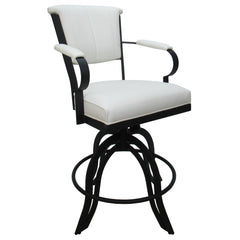 Swivel Bar Stool with Arms, Steel Frame, Vinyl Seat, 30 Inch Seat Height