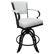 Swivel Bar Stool with Arms, Steel Frame, Vinyl Seat, 30 Inch Seat Height