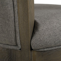 Swivel Bar Stool with Footrest in Heathered Gray Linen