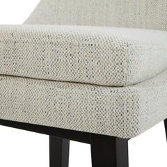 Swivel Bar Stools, Set of 2, Ivory Fabric with Espresso Wood Base
