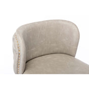 Swivel Bar Stools, Set of 2, White Faux Leather, Gold Metal Base