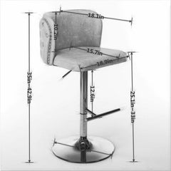 Swivel Bar Stools, Set of 2, White Faux Leather, Gold Metal Base
