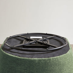 Swivel Barrel Accent Chairs, Set of 2, Green Chenille with Metal Frame