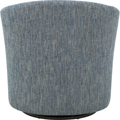 Swivel Barrel Chair in Navy Polyester with Black Legs