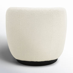 Swivel Barrel Chair in Sherpa with Black Legs