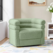 Swivel Barrel Chair, Sage Polyester with Metal Legs
