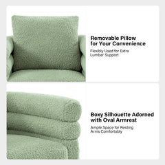 Swivel Barrel Chair, Sage Polyester with Metal Legs