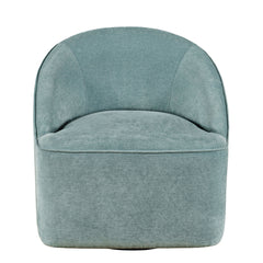 Swivel Barrel Chair, Teal Polyester with Black Metal Legs