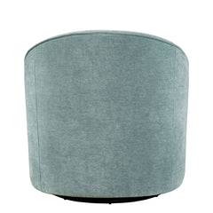Swivel Barrel Chair, Teal Polyester with Black Metal Legs