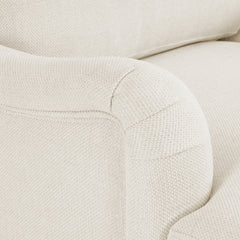 Swivel Barrel Chairs, Set of 2, Beige Linen with Solid Wood Frame