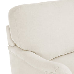 Swivel Barrel Chairs, Set of 2, Beige Linen with Solid Wood Frame
