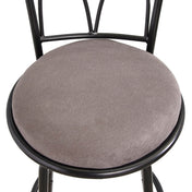 Swivel Chairs, Set of 3, Gray Microsuede Seat, Solid Wood Frame, Black Base