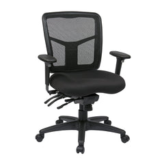 Swivel Conference Chair with Black Mesh Back and Adjustable Arms