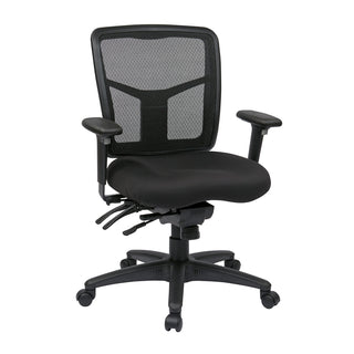 Swivel Conference Chair with Black Mesh Back and Adjustable Arms