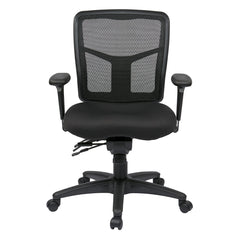 Swivel Conference Chair with Black Mesh Back and Adjustable Arms