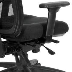 Swivel Conference Chair with Black Mesh Back and Adjustable Arms