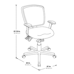 Swivel Conference Chair with Black Mesh Back and Adjustable Arms