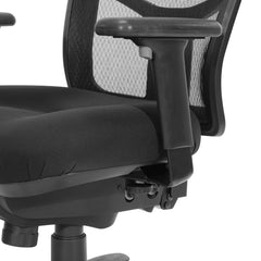 Swivel Conference Chair with Black Mesh Back and Adjustable Arms