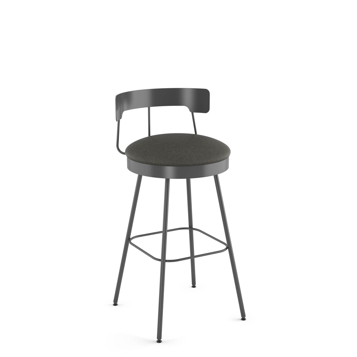 Swivel Counter Stool with Steel Frame in Dark Gray Polyurethane