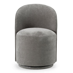 Swivel Dining Chair, Polyester Blend, Dove Gray, Wing Back